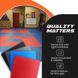 Square Brands - Soft Foam Floor Tiles for Gym - 48 sq. ft ORANGE- Interlocking EVA Foam Exercise Floor Tiles for Home Gym - Thick Workout Padded Puzzle Play Mat for Baby