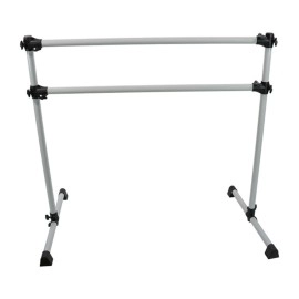Vita Barre Portable Freestanding Double Ballet Barre, Prodigy, 5 Ft Bars, Satin Silver Adjustable Height, Usa Made, Home Or Gym Exercise Equipment For Kids & Adults Dance, Fitness, Pilates
