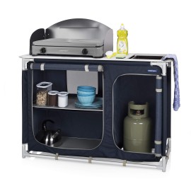 Campart Ki-0753 Outdoor Camping Kitchen - Sink And Windshield Included - Carrier Bag Included - Adjustable Feet - 102 X 48 X 85116Cm