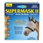 Farnam Supermask Ii Shimmer Weave Horse Fly Mask, X-Lrg. Size, Silver Mesh With Black Trim