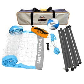 Baden Champions Volleyball Net Set with Volleyball Bag, Adjustable Poles, Volleyball Ball & Pump, and Boundary Lines - Portable Volleyball Net for Backyard or Outdoor Activities for Men, Women & Kids