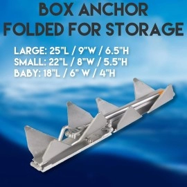 Slide Anchor The Original Box Anchor Large Box Anchor 25lbs/ Hot Dip Galvanized/Boats to 35ft/ Storage Bag Included