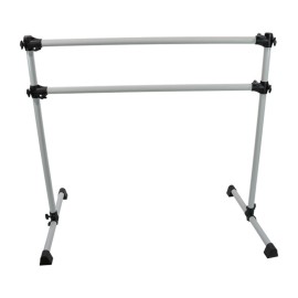 Vita Barre Portable Freestanding Double Ballet Barre, Prodigy, 4 Ft Bars, Satin Silver Adjustable Height, Usa Made, Home Or Gym Exercise Equipment For Kids & Adults Dance, Fitness, Pilates