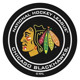 Fanmats 10279 Nhl Chicago Blackhawks Nylon Face Hockey Puck Rug