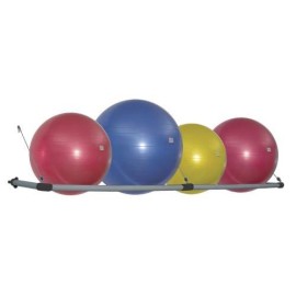 Power Systems Stability Ball Wall Storage Rack, Holds Up To 4 Balls, 105 X 21 Inches, Black/Gray, (92579)