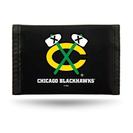 NHL Rico Industries Chicago Blackhawks Nylon Tri-Fold Wallet Nylon Tri-Fold Wallet