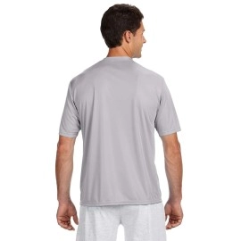 A4 Men's Cooling Performance Crew Short Sleeve T-Shirt, Silver, Large