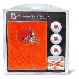 TEAM GOLF NFL Cleveland Browns Gift Set Embroidered Golf Towel, 3 Golf Balls, and 14 Golf Tees 2-3/4