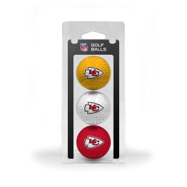 Team Golf NFL Kansas City Chiefs Regulation Size Golf Balls, 3 Pack, Full Color Durable Team Imprint