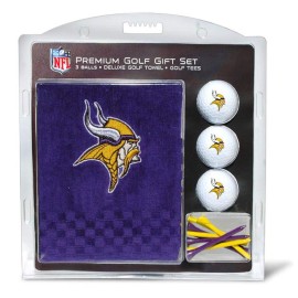 Team Golf NFL Minnesota Vikings Gift Set Embroidered Golf Towel, 3 Golf Balls, and 14 Golf Tees 2-3/4
