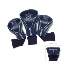 Team Golf NFL Dallas Cowboys Contour Golf Club Headcovers (3 Count), Numbered 1, 3, & X, Fits Oversized Drivers, Utility, Rescue & Fairway Clubs, Velour lined for Extra Club Protection