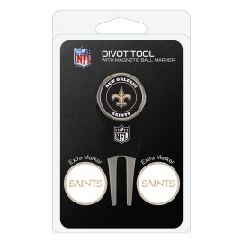 Team Golf NFL New Orleans Saints Signature Divot Tool and 2 Extra Markers, multi team color, one size (31845)