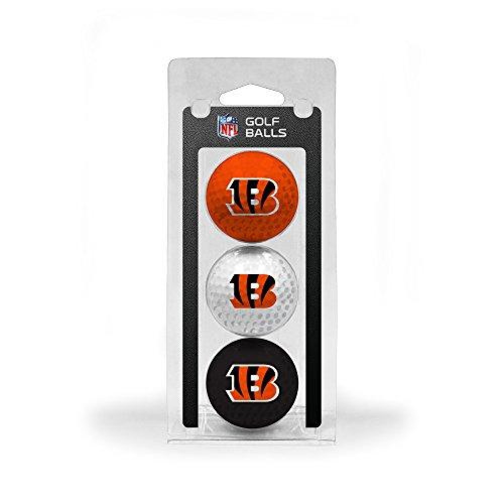 Team Golf Nfl Cincinnati Bengals Regulation Size Golf Balls, 3 Pack, Full Color Durable Team Imprint