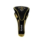 Team Golf NFL New Orleans Saints Golf Club Single Apex Driver Headcover, Fits All Oversized Clubs, Truly Sleek Design, Black (31868), One Size
