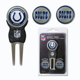 Team Golf NFL Indianapolis Colts Divot Tool with 3 Golf Ball Markers Pack, Markers are Removable Magnetic Double-Sided Enamel