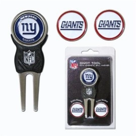 Team Golf Nfl New York Giants Divot Tool With 3 Golf Ball Markers Pack, Markers Are Removable Magnetic Double-Sided Enamel, Multi Team Color, One Size (31945)