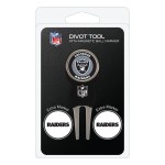 Team Golf NFL Las Vegas Raiders Divot Tool with 3 Golf Ball Markers Pack, Markers are Removable Magnetic Double-Sided Enamel