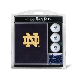 Team Golf NCAA Notre Dame Fighting Irish Gift Set Embroidered Golf Towel, 3 Golf Balls, and 14 Golf Tees 2-3/4