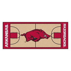 Fanmats Ncaa University Of Arkansas Razorbacks Nylon Face Basketball Court Runner (8259)