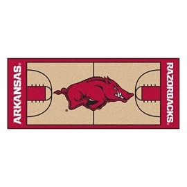 Fanmats Ncaa University Of Arkansas Razorbacks Nylon Face Basketball Court Runner (8259)