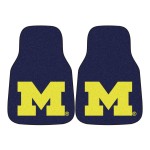 Fanmats Home Indoor Sports Team Logo Michigan 2-Piece Carpeted Car Mats 18X27