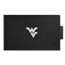 FANMATS 11390 West Virginia Mountaineers Heavy Duty Vinyl Medallion Outdoor Door Mat - 19.5in. x 31in.