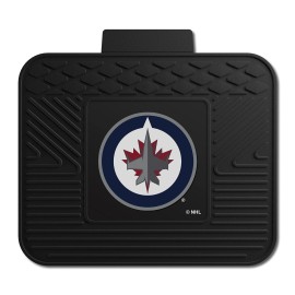 FANMATS 10759 Winnipeg Jets Back Row Utility Car Mat - 1 Piece - 14in. x 17in., All Weather Protection, Universal Fit, Molded Team Logo