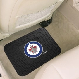 FANMATS 10759 Winnipeg Jets Back Row Utility Car Mat - 1 Piece - 14in. x 17in., All Weather Protection, Universal Fit, Molded Team Logo