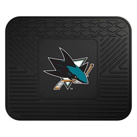 Fanmats Nhl San Jose Sharks Vinyl Utility Mat, Black, 14X17