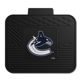 FANMATS 10785 Vancouver Canucks Back Row Utility Car Mat - 1 Piece - 14in. x 17in., All Weather Protection, Universal Fit, Molded Team Logo