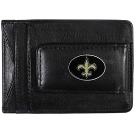NFL Siskiyou Sports Mens New Orleans Saints Leather Cash & Cardholder One Size Black