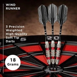 Viper Wind Runner Soft Tip Darts, Red Rings, 18 Grams