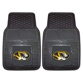 Fanmats 10717 Missouri Tigers 2-Piece Heavy Duty Vinyl Car Mat Set, Front Row Floor Mats, All Weather Protection, Universal Fit, Deep Resevoir Design