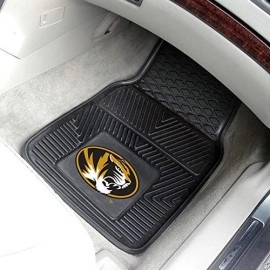 Fanmats 10717 Missouri Tigers 2-Piece Heavy Duty Vinyl Car Mat Set, Front Row Floor Mats, All Weather Protection, Universal Fit, Deep Resevoir Design