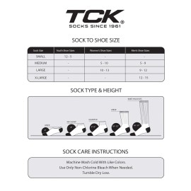 TcK Elite Finale 3 Stripe Soccer Socks (BlackWhite, Medium)