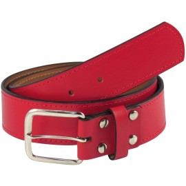 TCK Premium Leather-Baseball-Softball Belt (Scarlet Red, 30