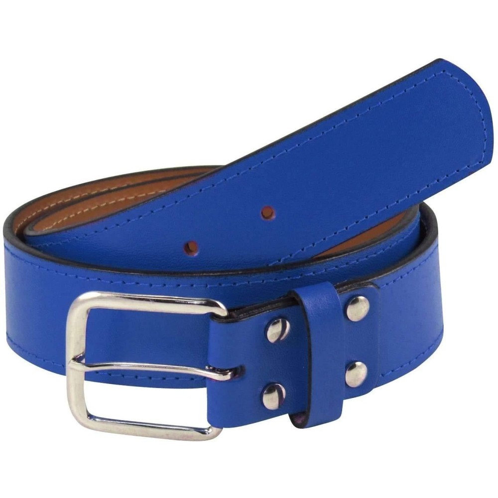 TCK Premium Leather-Baseball-Softball Belt (Royal Blue, 34