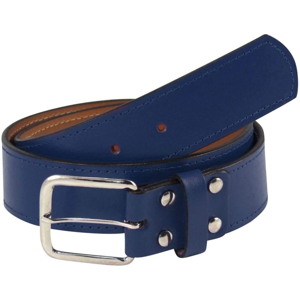 TCK Premium Leather-Baseball-Softball Belt (Navy Blue, 34