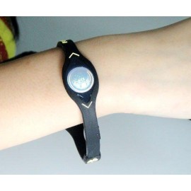 Power Balance Silicone Wristband Black with Black - MEDIUM