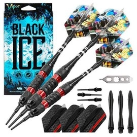 Viper Black Ice Soft Tip Darts With Red Rings, 18 Grams