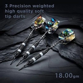 Viper Black Ice Soft Tip Darts With Silver Rings, 16 Grams