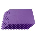 We Sell Mats 3/8 Inch Thick Multipurpose Exercise Floor Mat With Eva Foam, Interlocking Tiles, Anti-Fatigue For Home Or Gym, 24 In X 24 In, Purple (M24-10M)