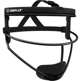 Rip-It Defense Pro Softball Face Mask Lightweight Protective Softball Fielder'S Mask Adult Black