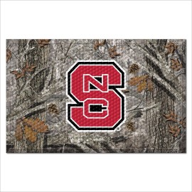 Fanmats 20761 Nc State Wolfpack Rubber Scraper Door Mat Camo Color - Ncs Primary Logo