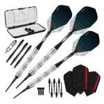 Viper Diamond 90% Tungsten Soft Tip Darts with Storage/Travel Case, Silver Rings, 16 Grams