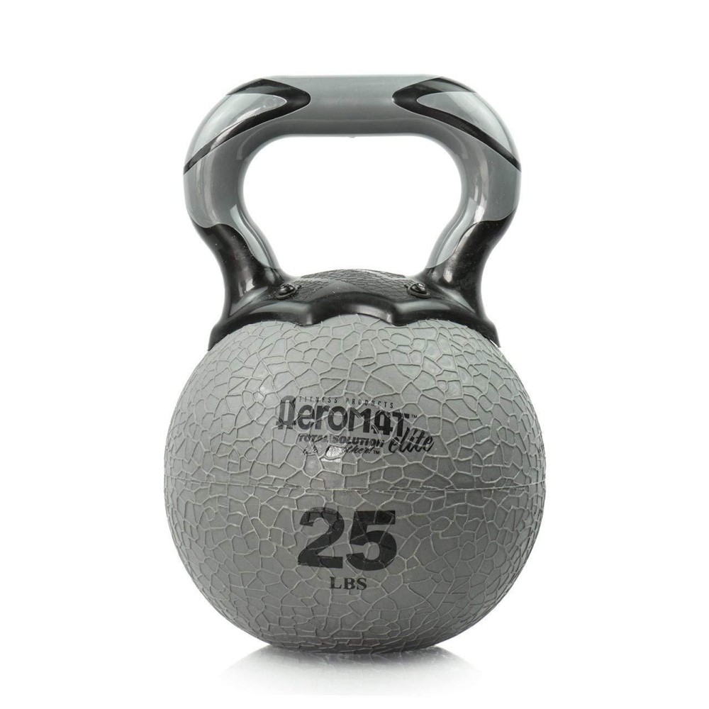 AGM Group AeroMat Elite Kettlebell Medicine Balls 25 LBS Grey