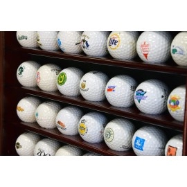 49 Golf Ball Display Case Cabinet Wall Rack Holder w/98% UV Protection Lockable -Cherry