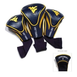 Team Golf Ncaa West Virginia Mountaineers Contour Golf Club Headcovers (3 Count), Numbered 1, 3, & X, Fits Oversized Drivers, Utility, Rescue & Fairway Clubs, Velour Lined For Extra Club Protection