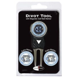 Team Golf Ncaa North Carolina Tar Heels Divot Tool With 3 Golf Ball Markers Pack, Markers Are Removable Magnetic Double-Sided Enamel