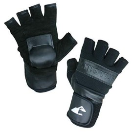 Hillbilly Wrist Guard Gloves - Half Finger (Black, Large)